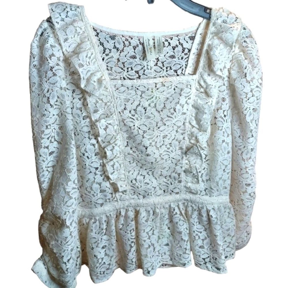 The Meadow Rue by Anthropologie size 4 ivory lace top